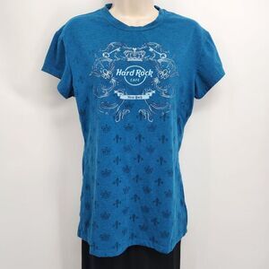 Hard Rock Cafe New York T-Shirt Juniors XL Short Sleeve Crew Neck Teal Blue